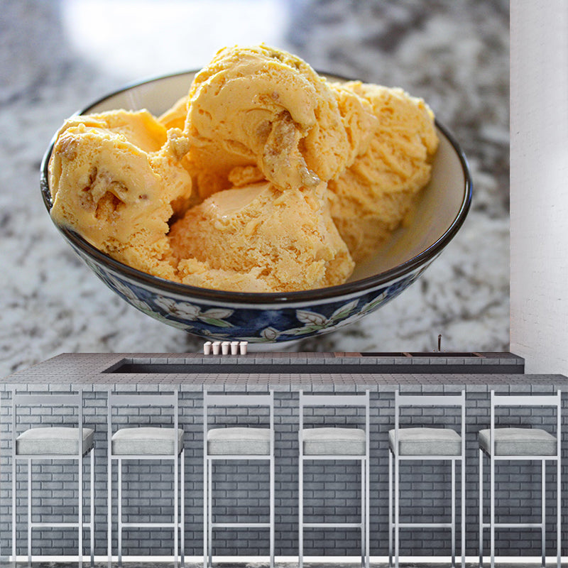 Ice Cream Mural Moisture Resistant Wallpaper Wall Covering for Dessert Shop