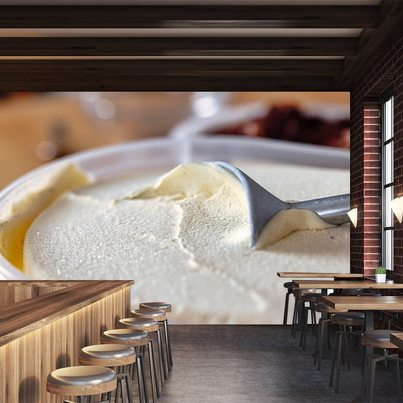 Ice Cream Photography Dessert Mural Wallpaper Mildew Resistant for Cream Shop