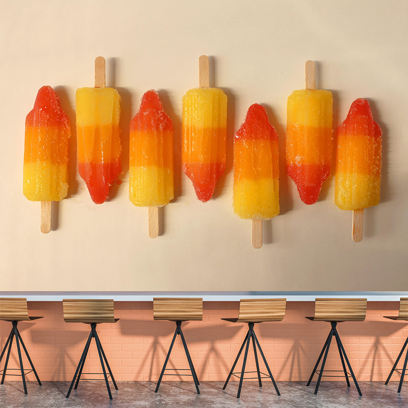 Ice Cream Photography Dessert Mural Wallpaper Mildew Resistant for Cream Shop