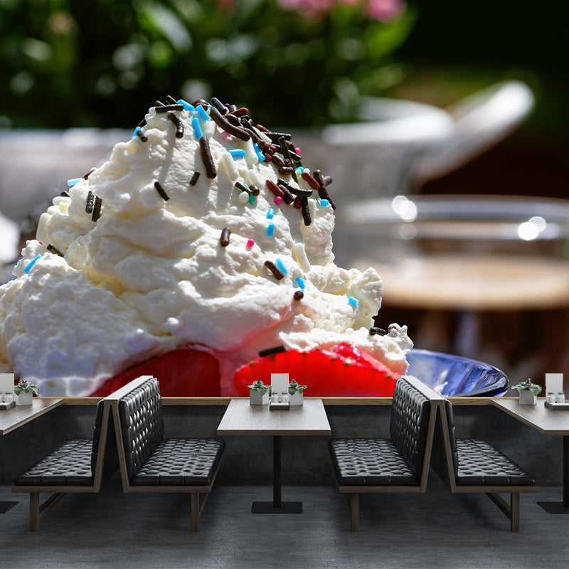 Customized Ice Cream Dessert Mural Modern Style Wall Covering for Cream Shop