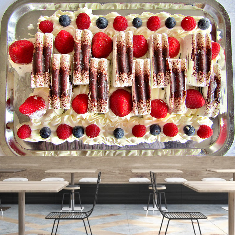 Ice Cream Tasty Dessert Mural Wallpaper Mildew Resistant for Dessert Shop
