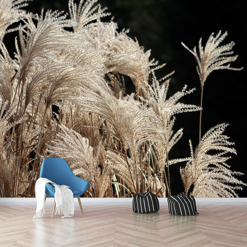 Modern Style Grass Plant Murals Wallpaper for Living Room, Custom Size Available