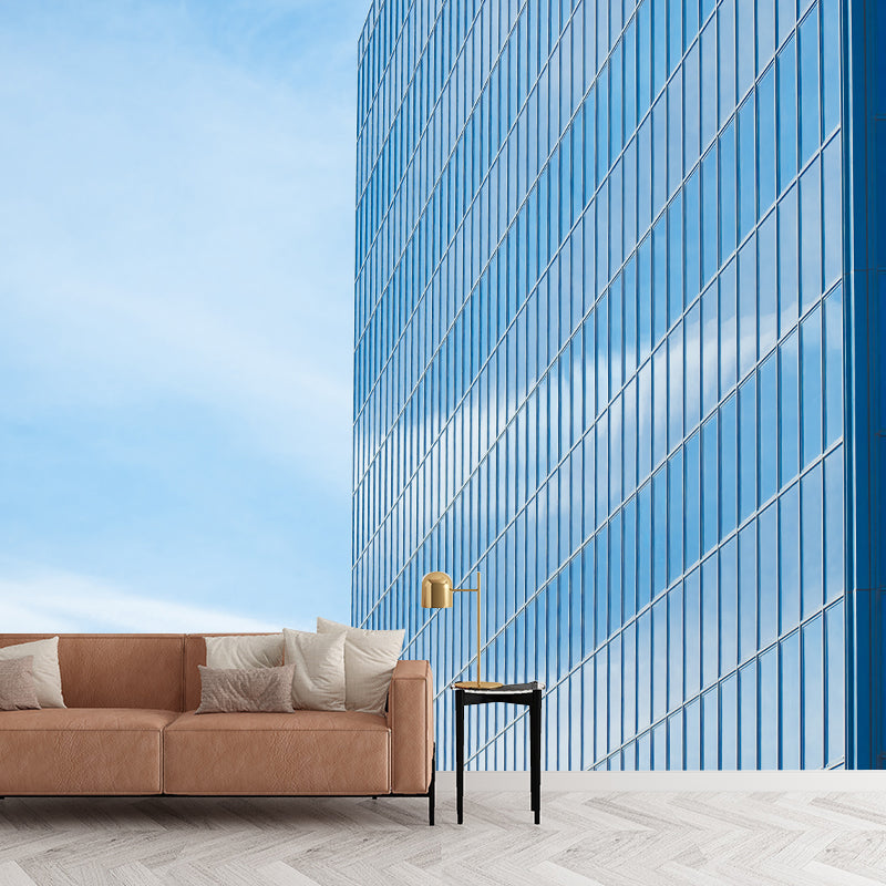 City Building Mural Decal Modern Mildew Resistant for Meeting Room, Custom Size