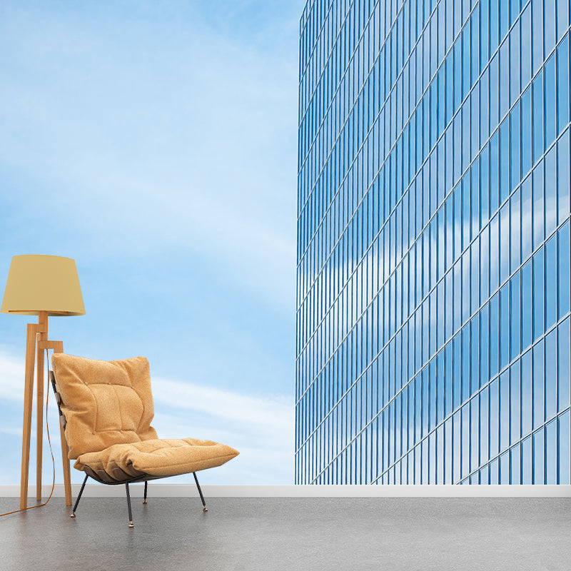 City Building Mural Decal Modern Mildew Resistant for Meeting Room, Custom Size