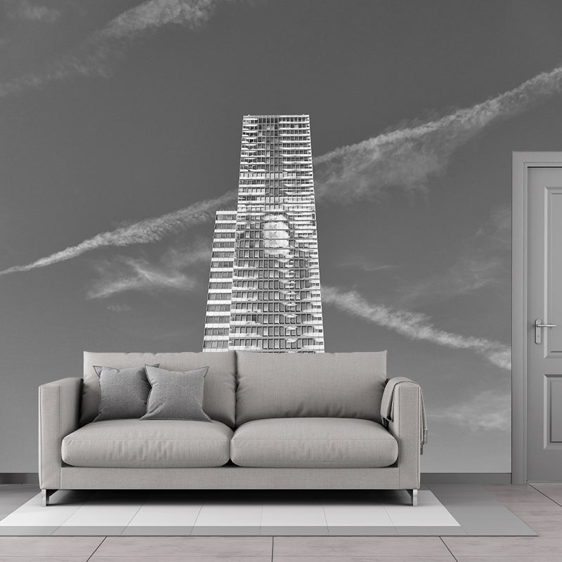 City Building Mural Decal Modern Mildew Resistant for Meeting Room, Custom Size