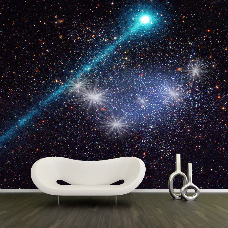 Universe Galaxy Wall Mural Dark Color Mildew Resistant Wall Art for Living Room