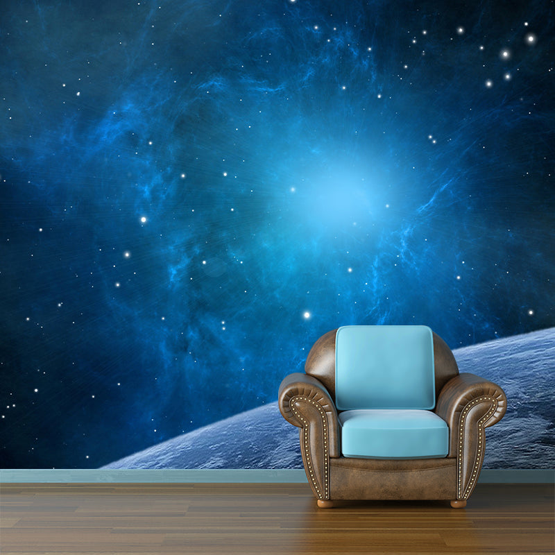 Universe Galaxy Wall Mural Dark Color Mildew Resistant Wall Art for Living Room