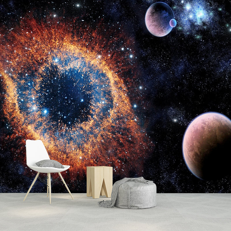 Universe Galaxy Wall Mural Dark Color Mildew Resistant Wall Art for Living Room