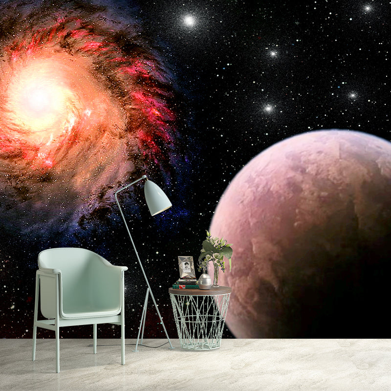 Universe Galaxy Wall Mural Dark Color Mildew Resistant Wall Art for Living Room