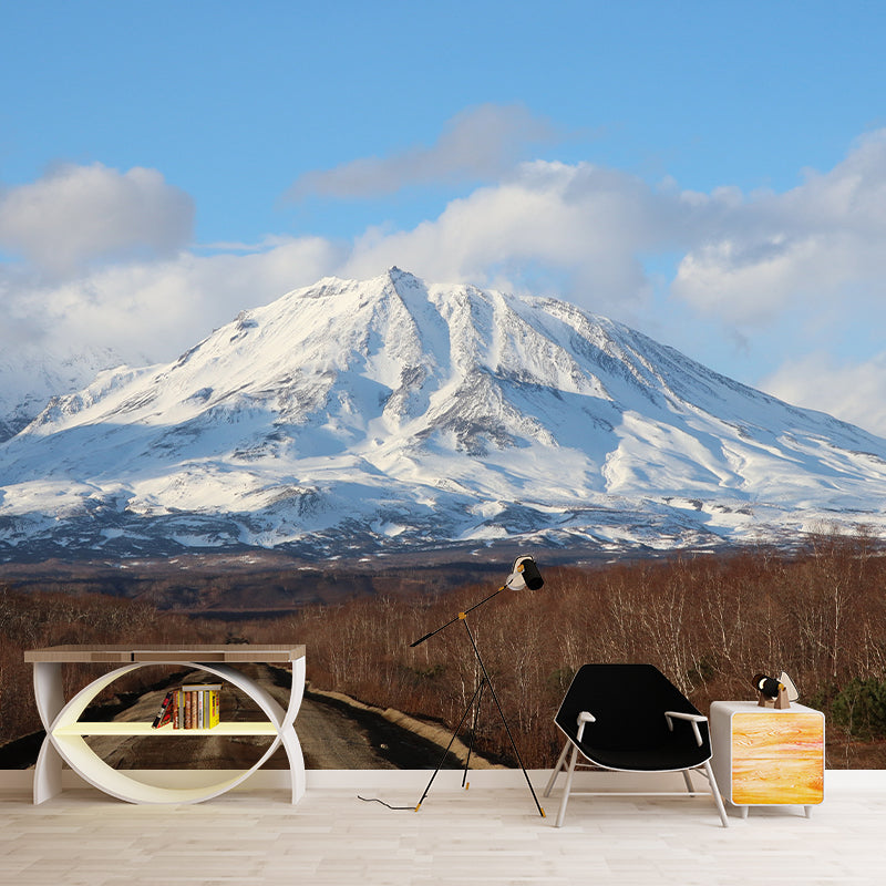 Snow Mountain Scenery Mural Wallpaper for Home Decoration, Moisture Resistant