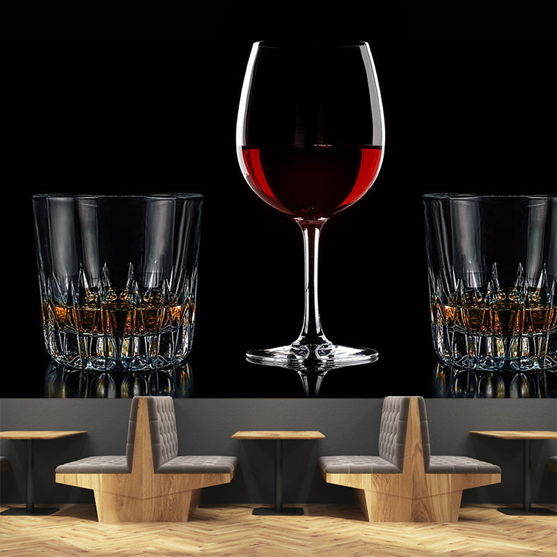 Minimalist Wine Mural Decoration Painting Wall Art for Bar Decor, Moisture Resistant