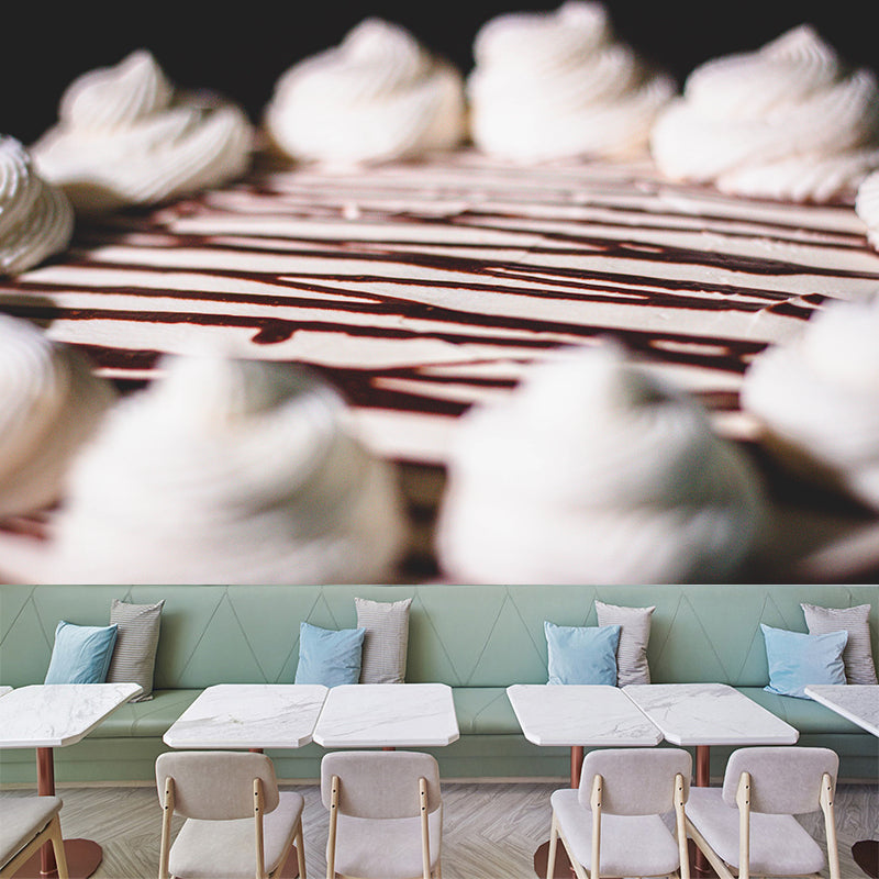 Simple Dessert Mural Wallpaper for Commerce Shop Decoration, Waterproofing