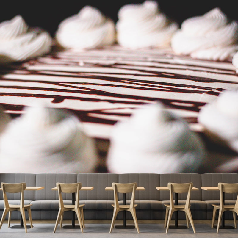 Simple Dessert Mural Wallpaper for Commerce Shop Decoration, Waterproofing