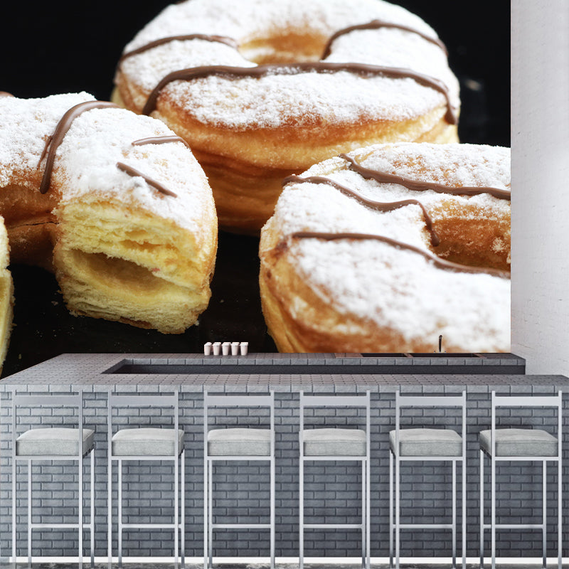 Customized Dessert Mural Wallpaper Commerce Shop Decoration, Mildew Resistant