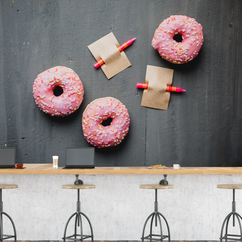 Customized Dessert Mural Wallpaper Commerce Shop Decoration, Mildew Resistant