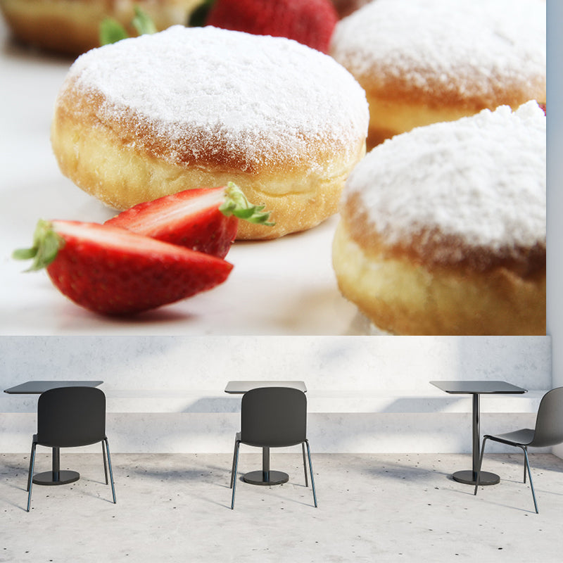 Customized Dessert Mural Wallpaper Commerce Shop Decoration, Mildew Resistant