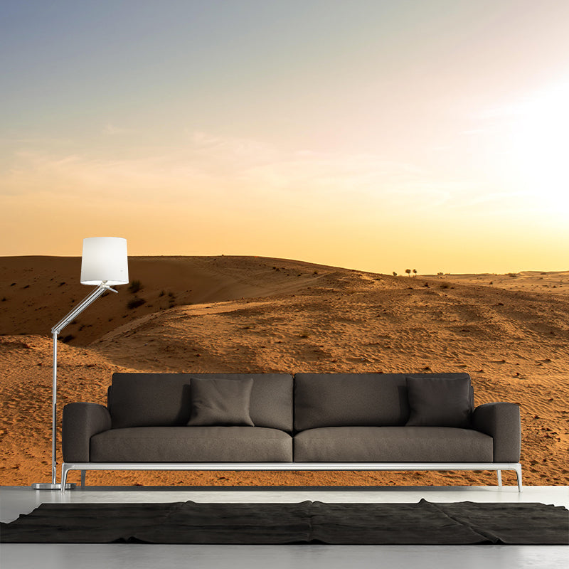 Desert Mural Wallpaper Horizontal Photography Style for Sitting Room Decor