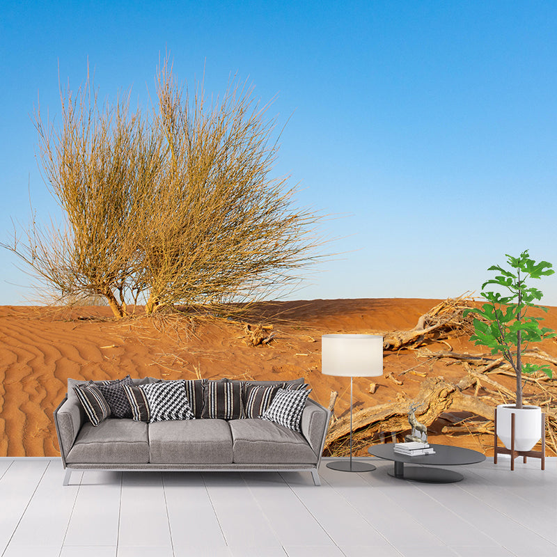 Desert Mural Wallpaper Horizontal Photography Style for Sitting Room Decor