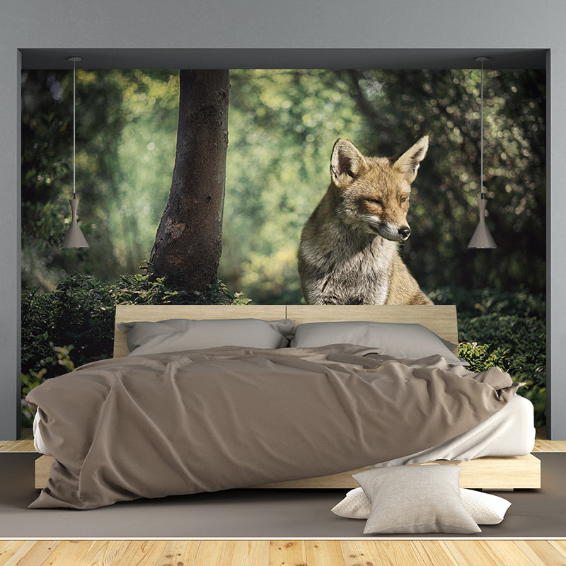 Photography Wild Animal Fox Mural Wallpaper Environment Friendly for Living Room