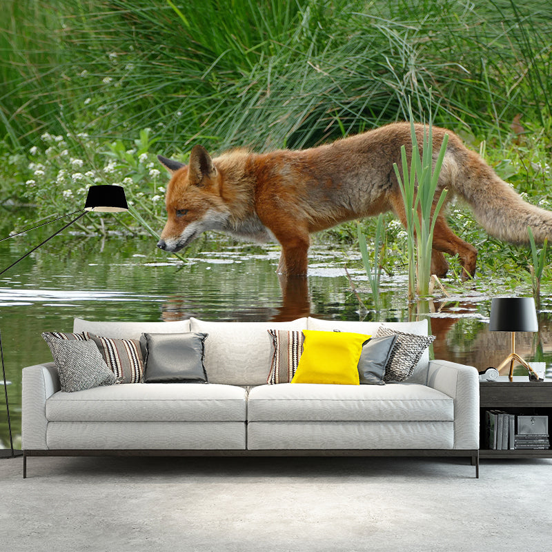 Photography Wild Animal Fox Mural Wallpaper Environment Friendly for Living Room