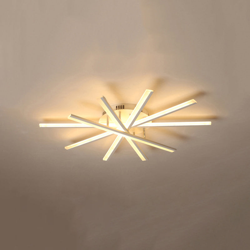 Moderne minimalistische LED lineaire inbouw gelakte ijzeren plafondarmatuur met acryl kap