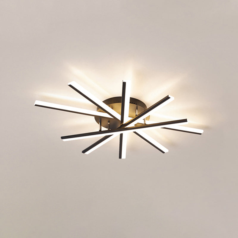 Moderne minimalistische LED lineaire inbouw gelakte ijzeren plafondarmatuur met acryl kap