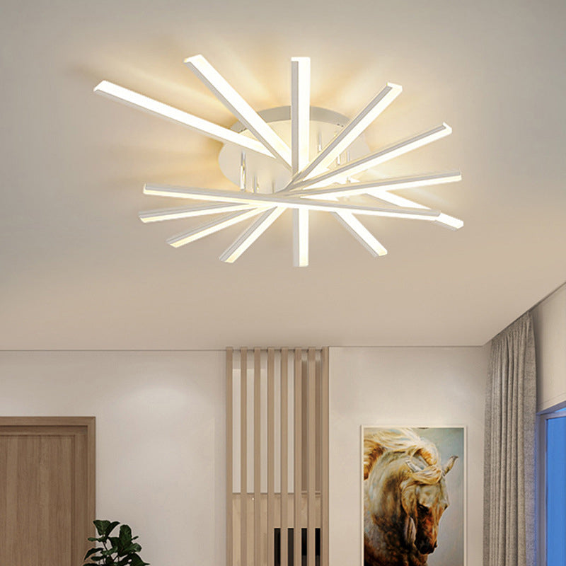 Moderne minimalistische LED lineaire inbouw gelakte ijzeren plafondarmatuur met acryl kap