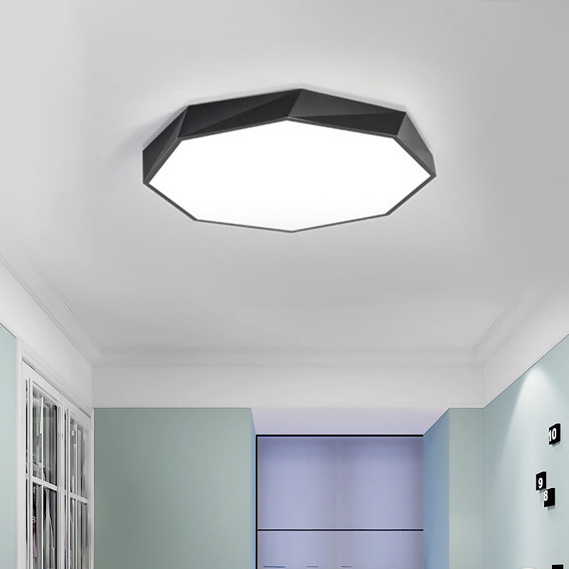 Accesorio de iluminación de techo de montaje empotrado nórdico de montaje empotrado de 1 luz de sombra redonda para dormitorio