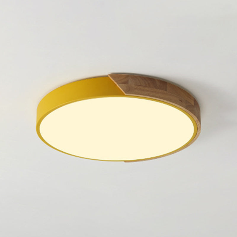 Abat-jour rond simple lumière encastré nordique macaron encastré plafonnier luminaire