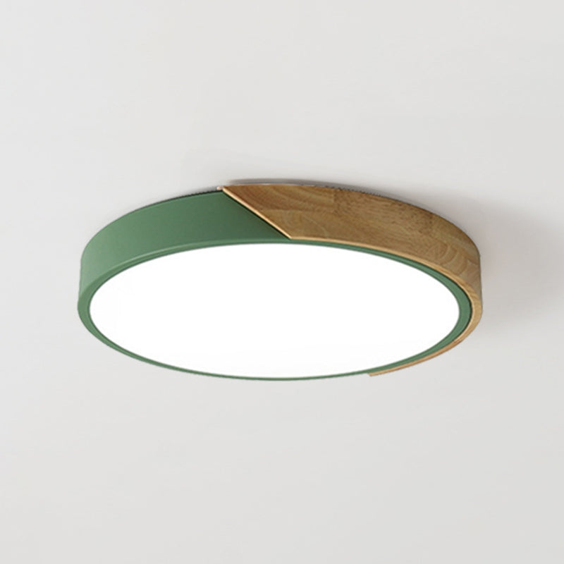 Abat-jour rond simple lumière encastré nordique macaron encastré plafonnier luminaire