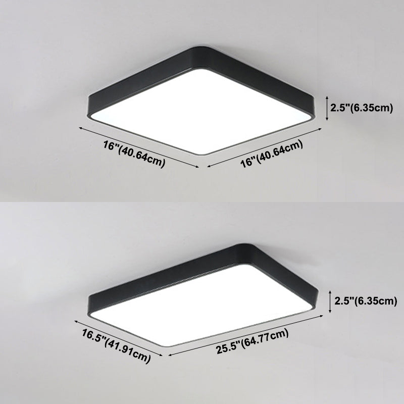 Square Shade 1-Light Flush Mount Nordic Macaron Flush Mount Ceiling Lighting Fixture