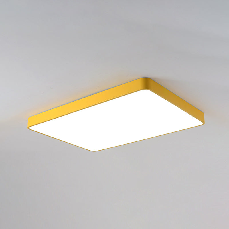 Square Shade 1-Light Flush Mount Nordic Macaron Flush Mount Ceiling Lighting Fixture
