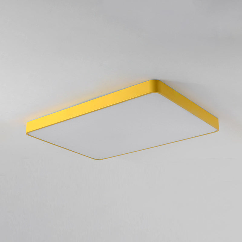 Square Shade 1-Light Flush Mount Nordic Macaron Flush Mount Ceiling Lighting Fixture