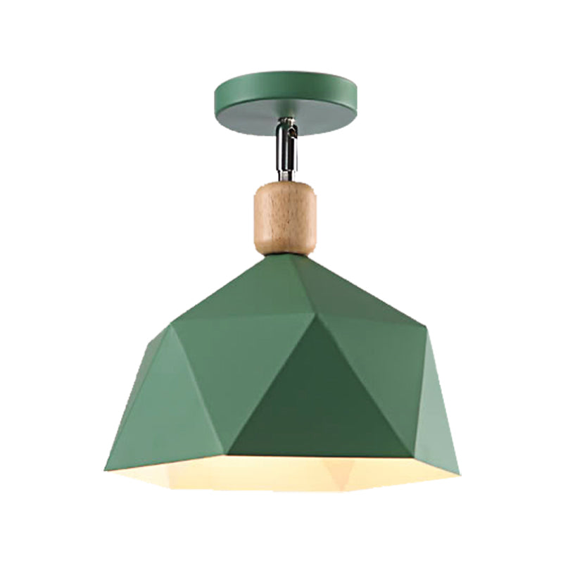 Luz de montaje en techo hexagonal de Metal, Macaron ajustable, 1 cabezal, luz de techo de montaje semiempotrado gris/blanco/verde para pasillo