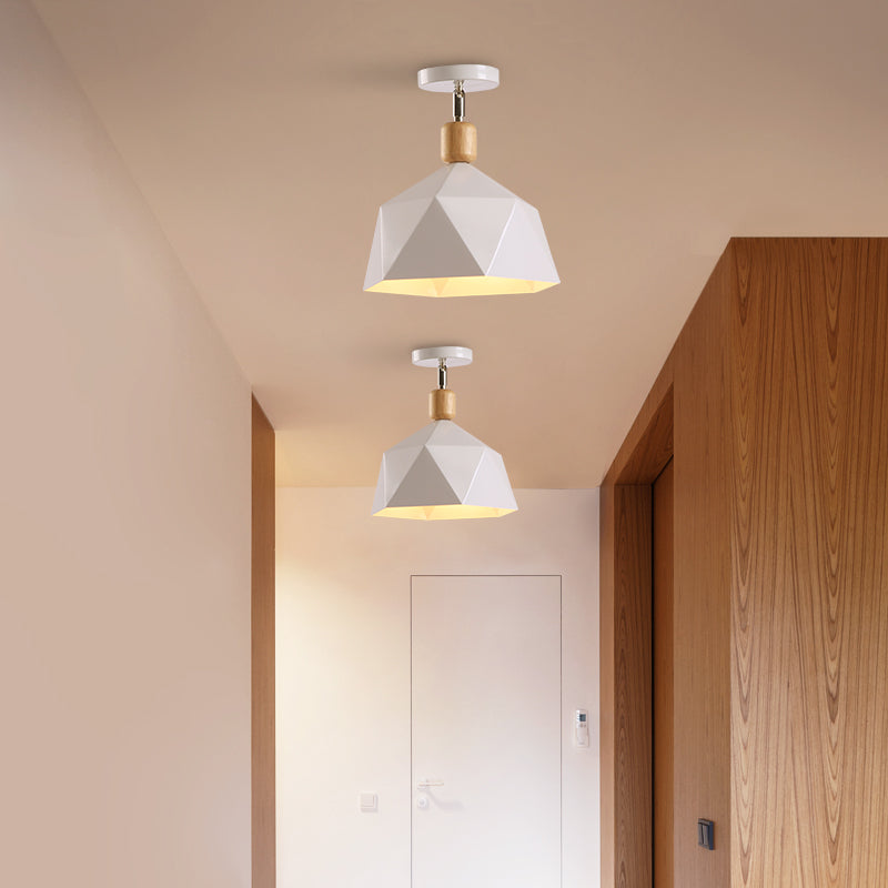 Luz de montaje en techo hexagonal de Metal, Macaron ajustable, 1 cabezal, luz de techo de montaje semiempotrado gris/blanco/verde para pasillo