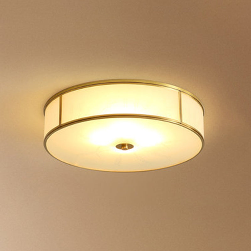 Plafoniera coloniale a soffitto in vetro con montaggio a incasso a soffitto a più luci per soggiorno