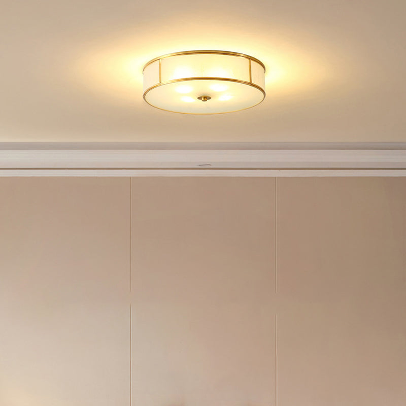 Plafoniera coloniale a soffitto in vetro con montaggio a incasso a soffitto a più luci per soggiorno