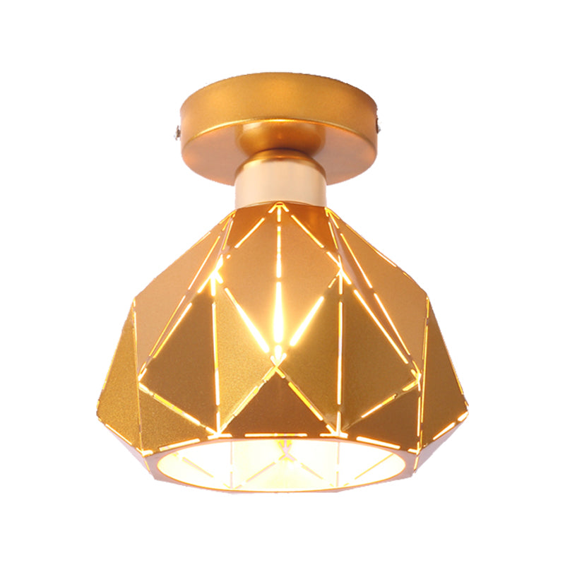 Plafonnier encastré en métal et diamant, style nordique, 1 gris clair/bleu/or, luminaire encastré pour porche