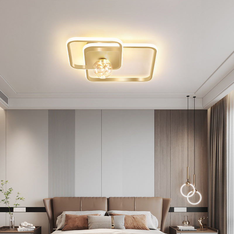 3-Lights Square Shade Flush Mount Modern Style Flush Mount Ceiling Lighting Fixture