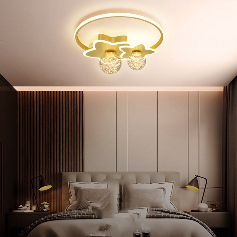 Round Shade 3-Lights Flush Mount Modern Style Flush Mount Ceiling Lighting Fixture