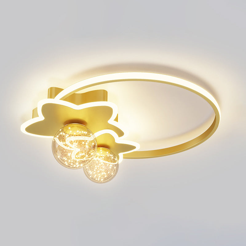 Round Shade 3-Lights Flush Mount Modern Style Flush Mount Ceiling Lighting Fixture