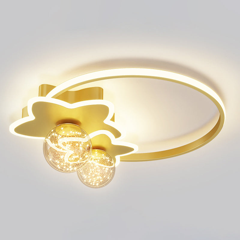 Round Shade 3-Lights Flush Mount Modern Style Flush Mount Ceiling Lighting Fixture