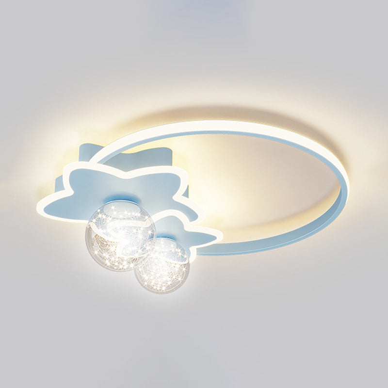 Round Shade 3-Lights Flush Mount Modern Style Flush Mount Ceiling Lighting Fixture