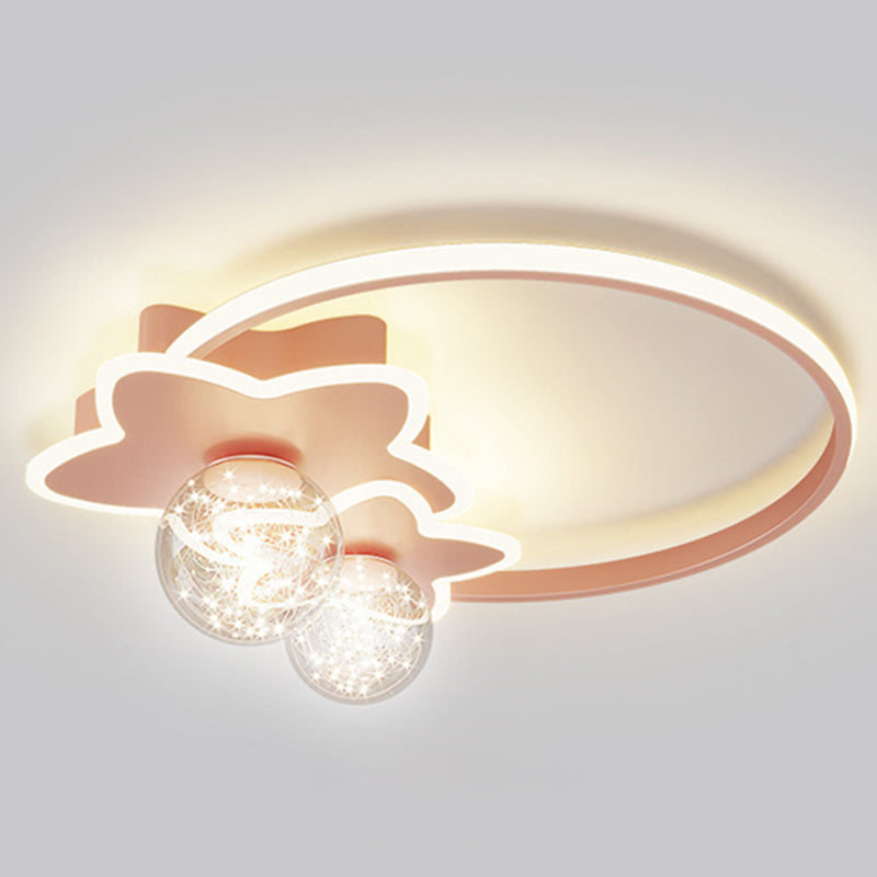 Round Shade 3-Lights Flush Mount Modern Style Flush Mount Ceiling Lighting Fixture