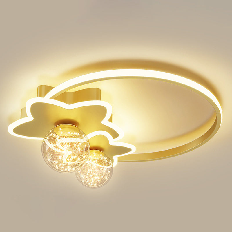 Round Shade 3-Lights Flush Mount Modern Style Flush Mount Ceiling Lighting Fixture