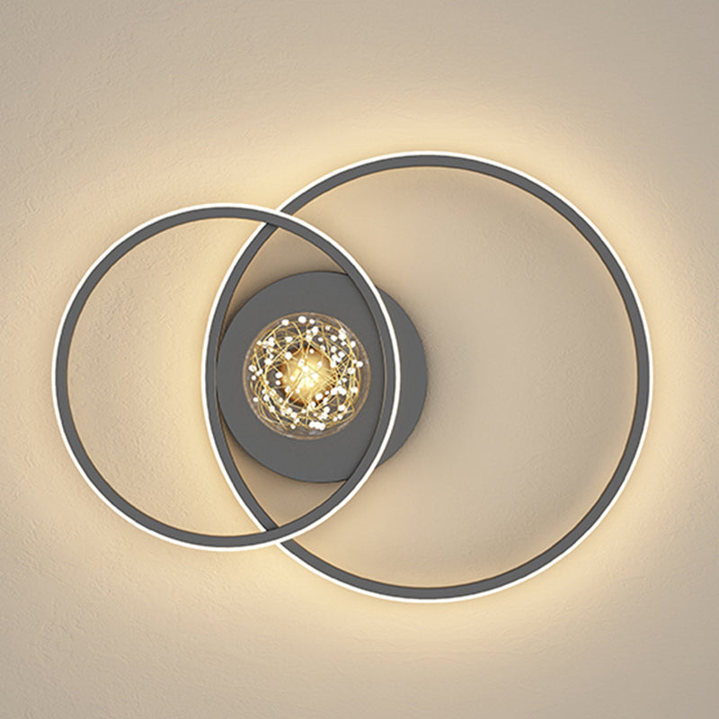 Plafonnier encastré multi-lumières à abat-jour rond de style moderne, noir