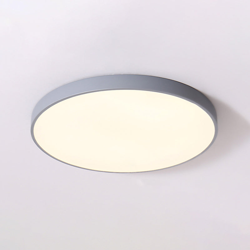 1-Light Round Shade Flush Mount Nordic Macarons Style Flush Mount Ceiling Lighting Fixture