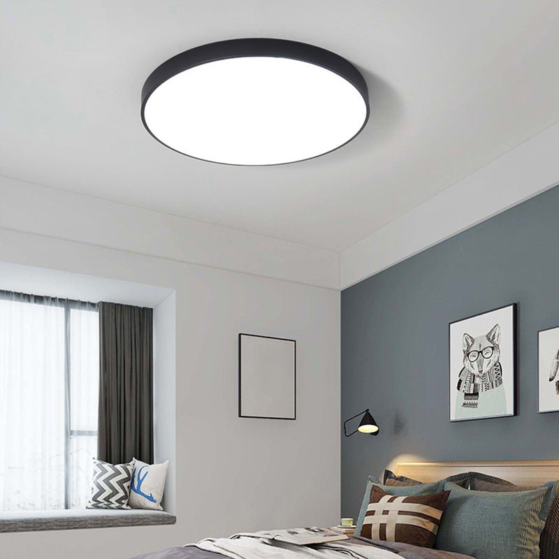 1-Light Round Shade Flush Mount Nordic Macarons Style Flush Mount Ceiling Lighting Fixture