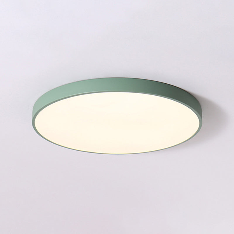 1-Light Round Shade Flush Mount Nordic Macarons Style Flush Mount Ceiling Lighting Fixture