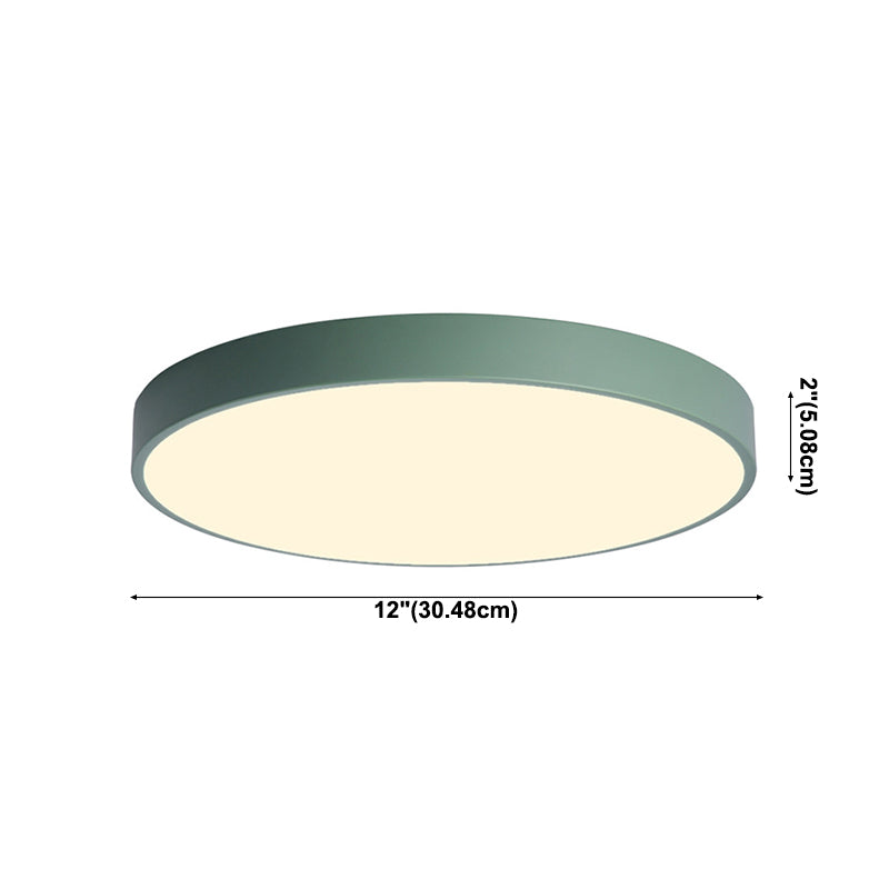 1-Light Round Shade Flush Mount Nordic Macarons Style Flush Mount Ceiling Lighting Fixture